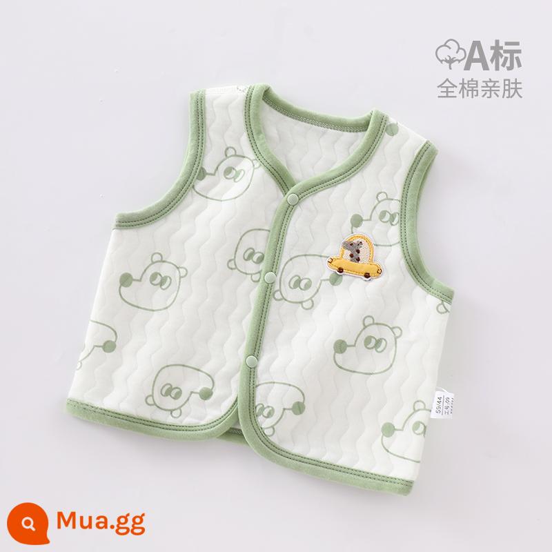 Áo vest cho bé mặc ngoài vào mùa thu đông Kẹp tóc đuôi ngựa cho bé sơ sinh cho mùa xuân thu Áo vest mỏng loại A cho bé mặc bên trong ấm áp. - chú chó pippi xanh