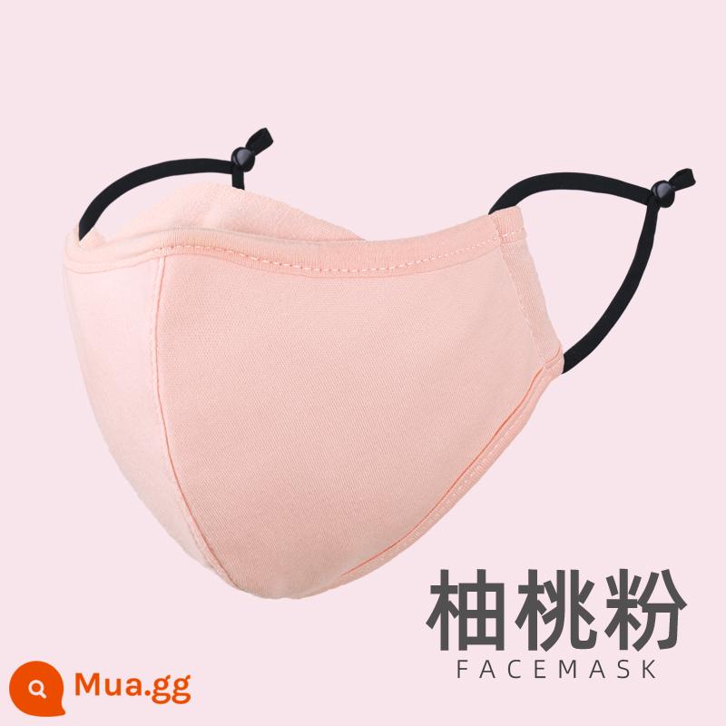 Khẩu trang cotton cho nam và nữ có thể giặt được, thoáng khí, có thể giặt được và vải cotton cho trẻ em có thể tăng độ giữ ấm, chống lạnh và chống gió vào mùa đông - bột đào bưởi