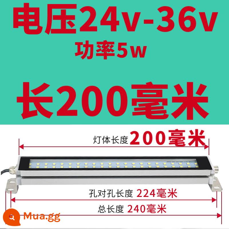 Kim Loại LED Máy Công Cụ Đèn Làm Việc Chống Thấm Nước Khói Dầu Chống Cháy Nổ Huỳnh Quang CNC Chiếu Sáng Máy Tiện 220V 3 Chống Đèn 24V - Đèn vỏ vuông kim loại 24v dài 200mm