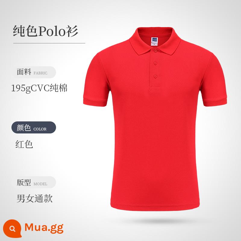 Áo polo đảo ngược quần áo làm việc tùy chỉnh logo nhân vật thêu cotton t -shirts áo sơ mi quảng cáo văn hóa bản đồ tay áo ngắn - lớn màu đỏ