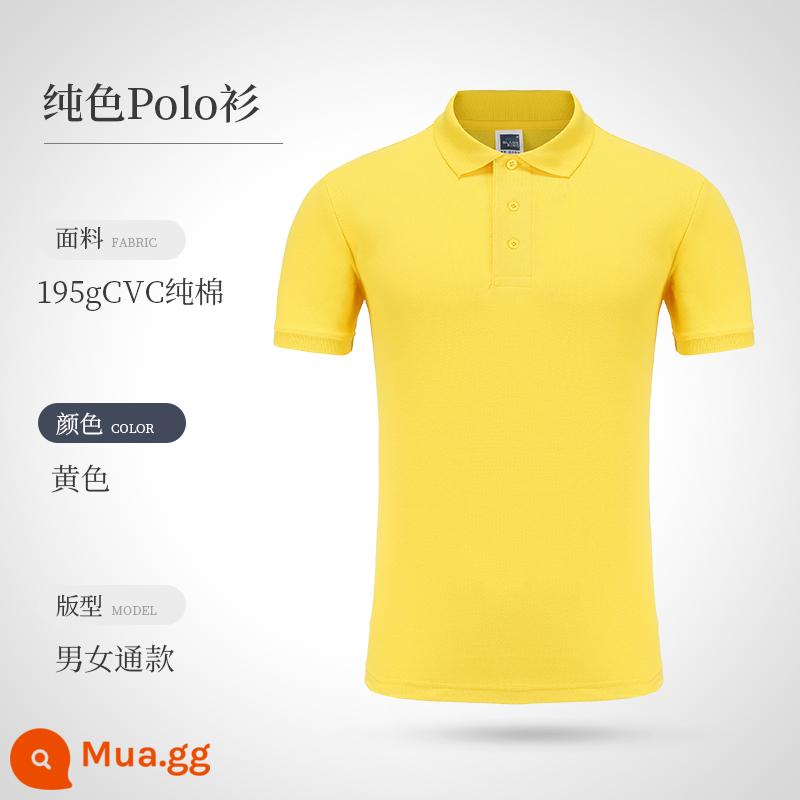 Áo polo đảo ngược quần áo làm việc tùy chỉnh logo nhân vật thêu cotton t -shirts áo sơ mi quảng cáo văn hóa bản đồ tay áo ngắn - chuối vàng