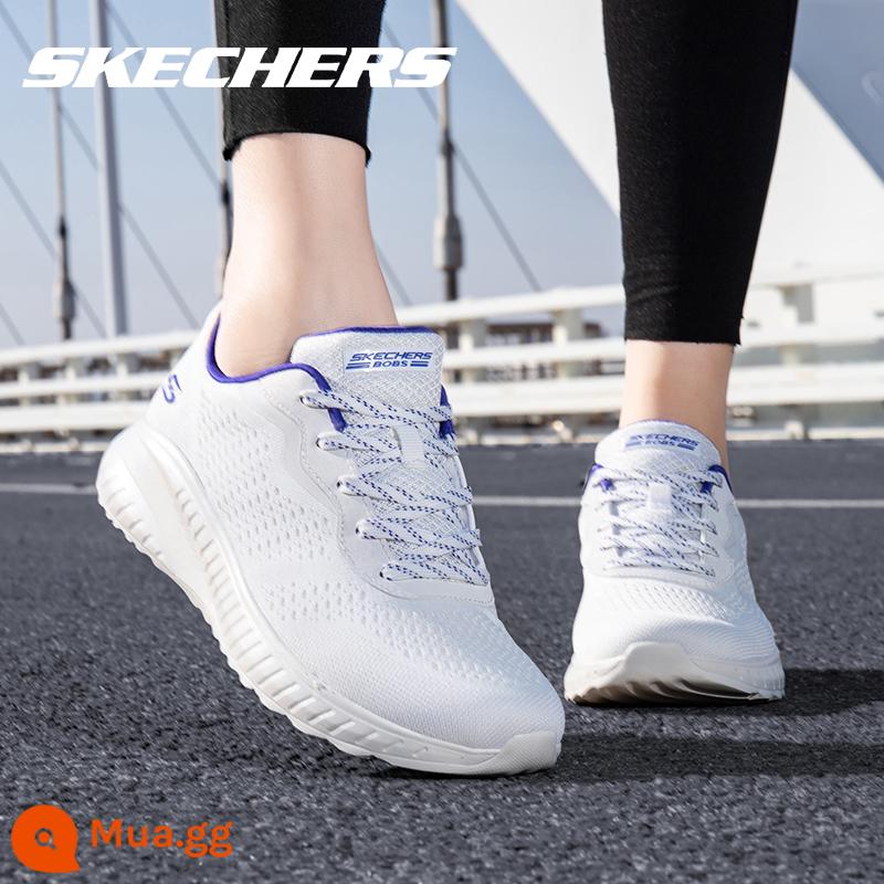 Skechers SKECHERS giày nữ giày thể thao chính thức flagship store trang web chính thức mùa đông chính hãng lưới thoáng khí giày chạy bộ nữ - Màu trắng sữa 117227