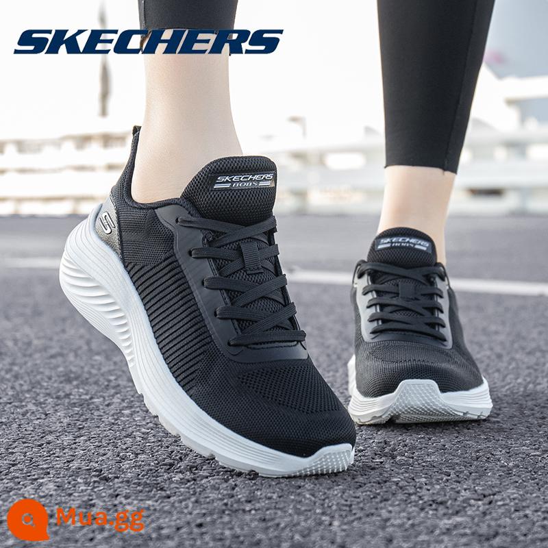 Skechers SKECHERS giày nữ giày thể thao chính thức flagship store trang web chính thức mùa đông chính hãng lưới thoáng khí giày chạy bộ nữ - Đen 117470