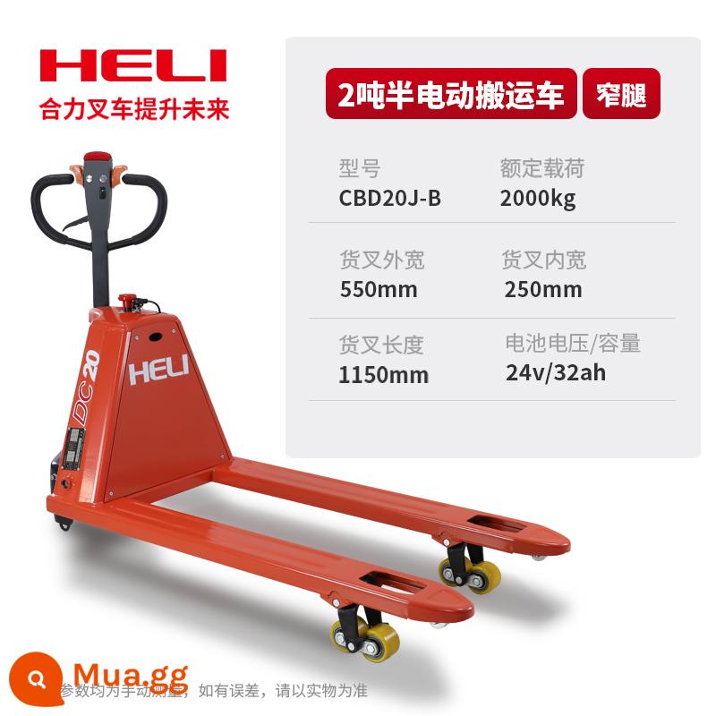 Xe nâng Heli xe tải chạy điện hoàn toàn xe tải pallet thủy lực Xe xếp Hàng Châu 1 tấn nhỏ 2 tấn xe xếp gia súc xay - [Heli] Model axit chì 2 tấn bán điện chân hẹp 550 CBD20J-B