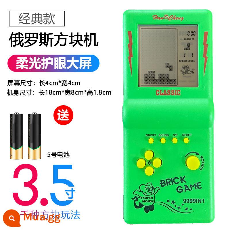 Máy chơi game Tetris cầm tay 4.1 inch màn hình lớn bao phủ lòng bàn tay trẻ em cổ đại hoài cổ di động cầm tay học sinh tiểu học thời thơ ấu học sinh vuông đồ chơi giáo dục cổ điển 8090 kiểu cũ mini nhỏ - Màu xanh cổ điển [màn hình lớn 3,5 inch] đi kèm pin