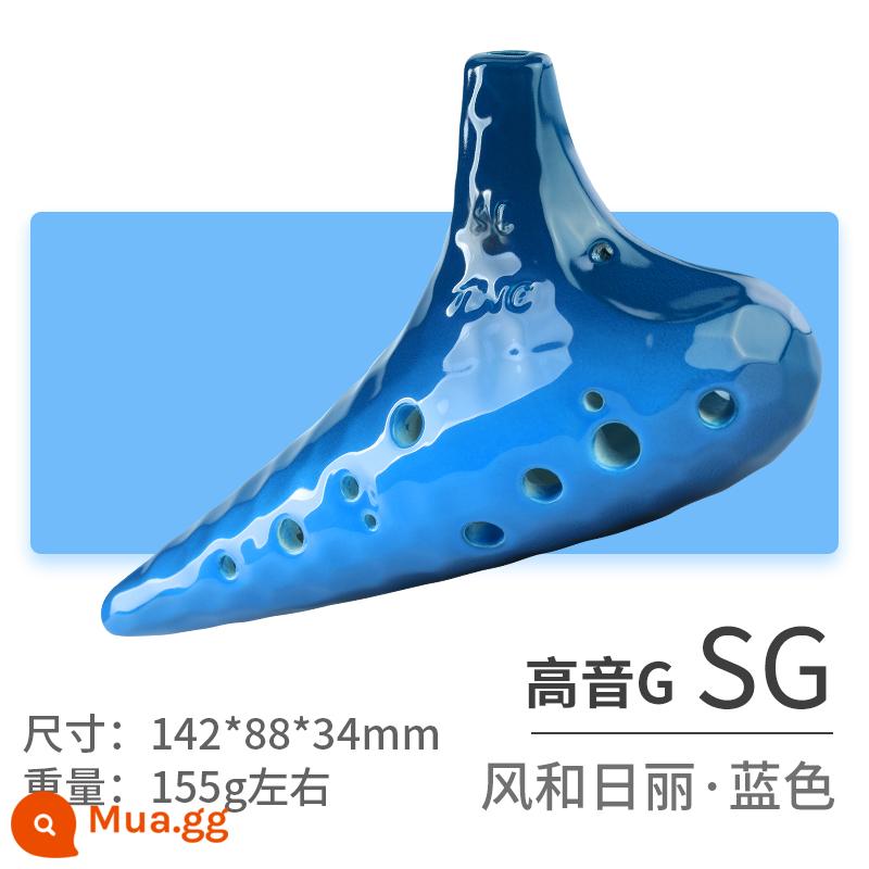 TNG ocarina alto 12 lỗ C điều chỉnh sinh viên người lớn chuyên nghiệp 12 lỗ AC điều chỉnh ocarina sóng biển nhạc cụ ocarina - SG Treble G Xanh