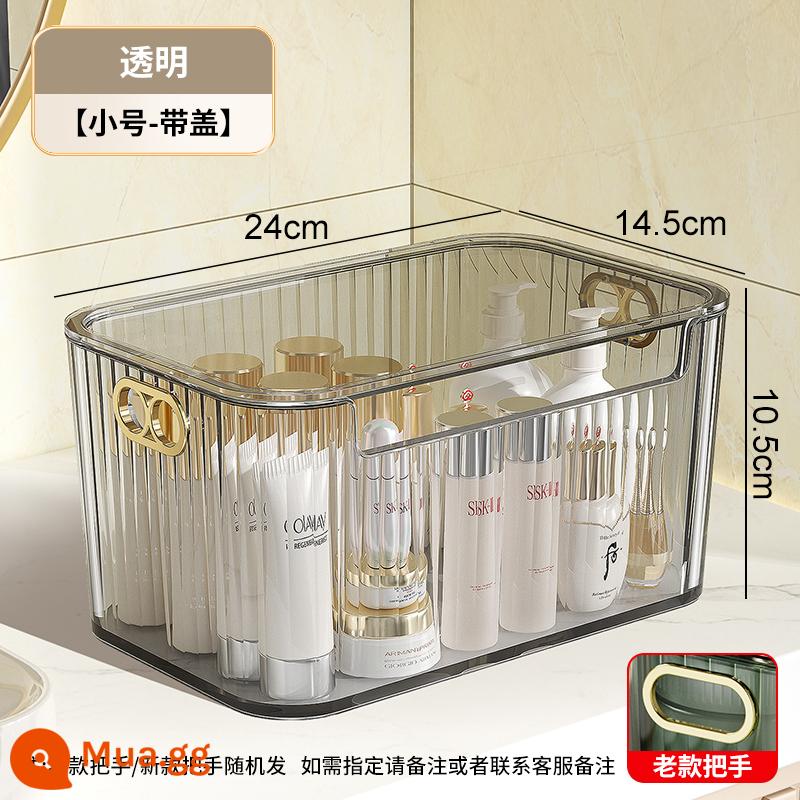 Hộp lưu trữ mỹ phẩm để bàn Tianshu Bàn trang điểm acrylic Mặt nạ Sản phẩm chăm sóc da Bàn cà phê linh tinh Giỏ đựng đồ ăn nhẹ - Kích thước nhỏ trong suốt [có nắp]