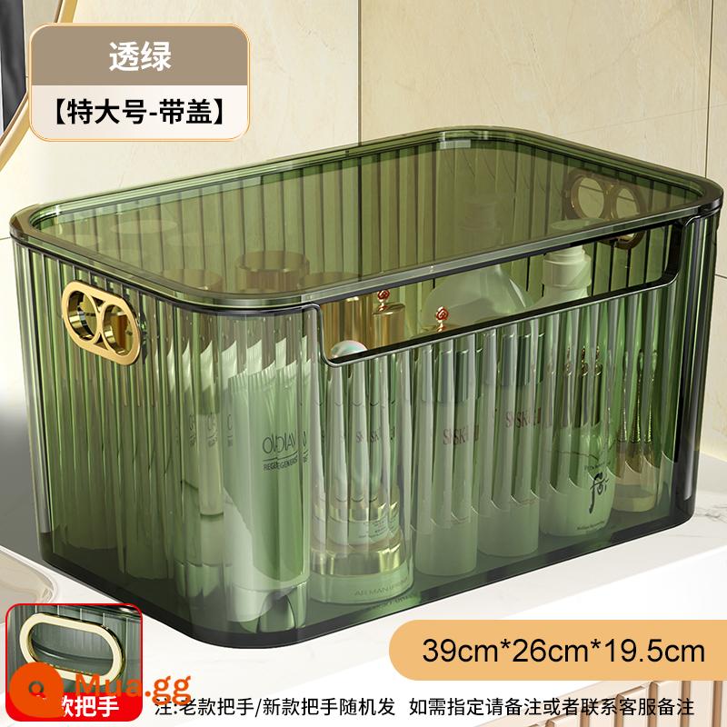 Hộp lưu trữ mỹ phẩm để bàn Tianshu Bàn trang điểm acrylic Mặt nạ Sản phẩm chăm sóc da Bàn cà phê linh tinh Giỏ đựng đồ ăn nhẹ - Màu xanh trong suốt cực lớn [che phủ]