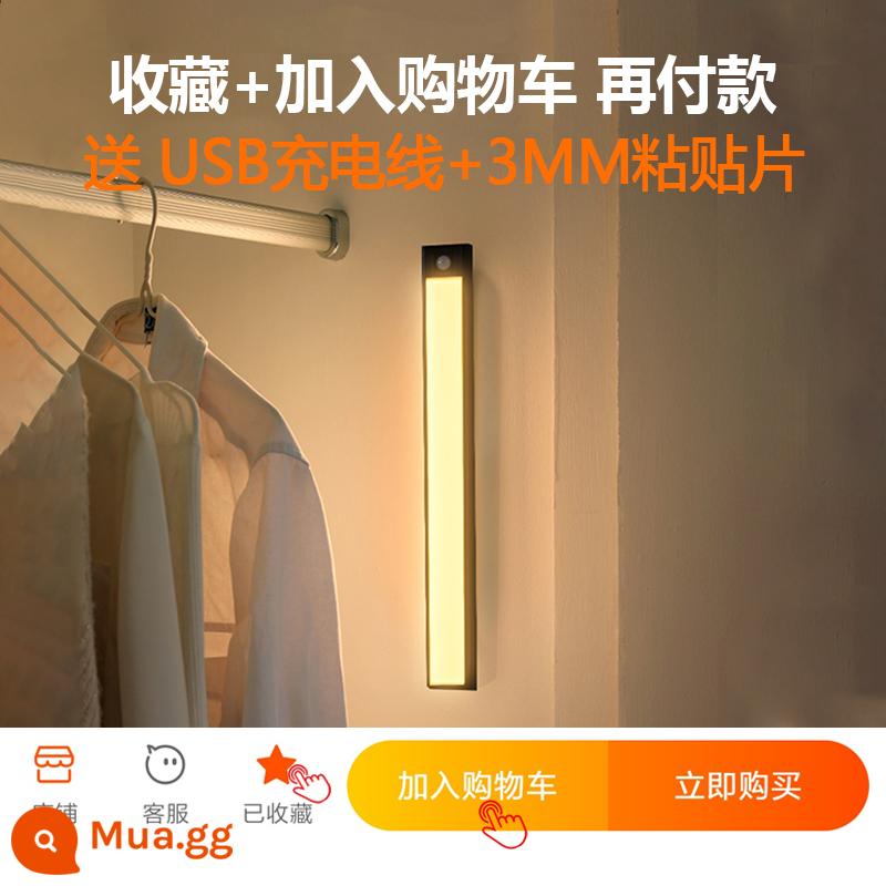 Ánh sáng cảm ứng cơ thể con người dải đèn led có thể sạc lại không dây thông minh lối đi tủ giày tủ quần áo tủ tổng thể tủ rượu tủ thanh ánh sáng - Bộ sưu tập + mua thêm = bảo hành ba năm + giao hàng ưu tiên + cáp sạc miễn phí