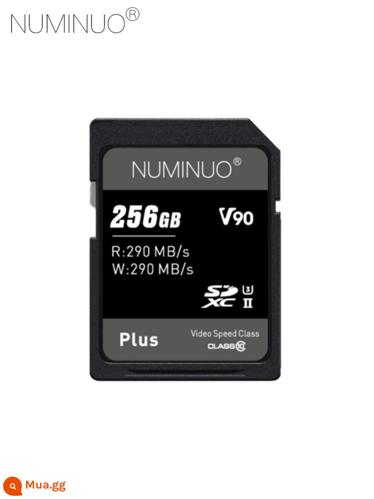 Thẻ V90SD tốc độ cao UHS-II thích hợp cho thẻ nhớ máy ảnh ống kính đơn Nikon, Canon, Sony A7M2/R ZVE1 - Gói đầu đọc thẻ V90 SD 256GB