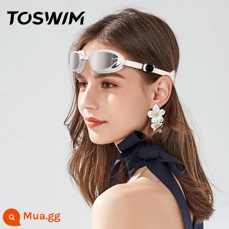 TOSWIM Tuosheng kính bơi khung lớn nam cận thị chống nước chống sương mù độ nét cao kính bơi nữ thiết bị bơi lặn - Ánh sáng trắng bạc