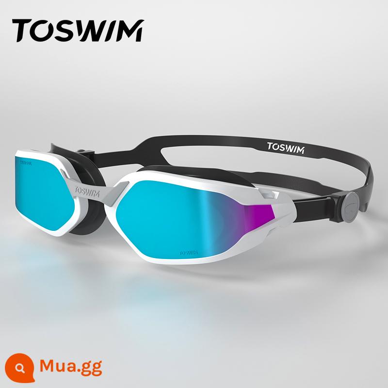 TOSWIM Tuosheng kính bơi khung lớn nam cận thị chống nước chống sương mù độ nét cao kính bơi nữ thiết bị bơi lặn - Cloud Shadow [Khung lớn mới] Flat/Cận thị Tùy chọn