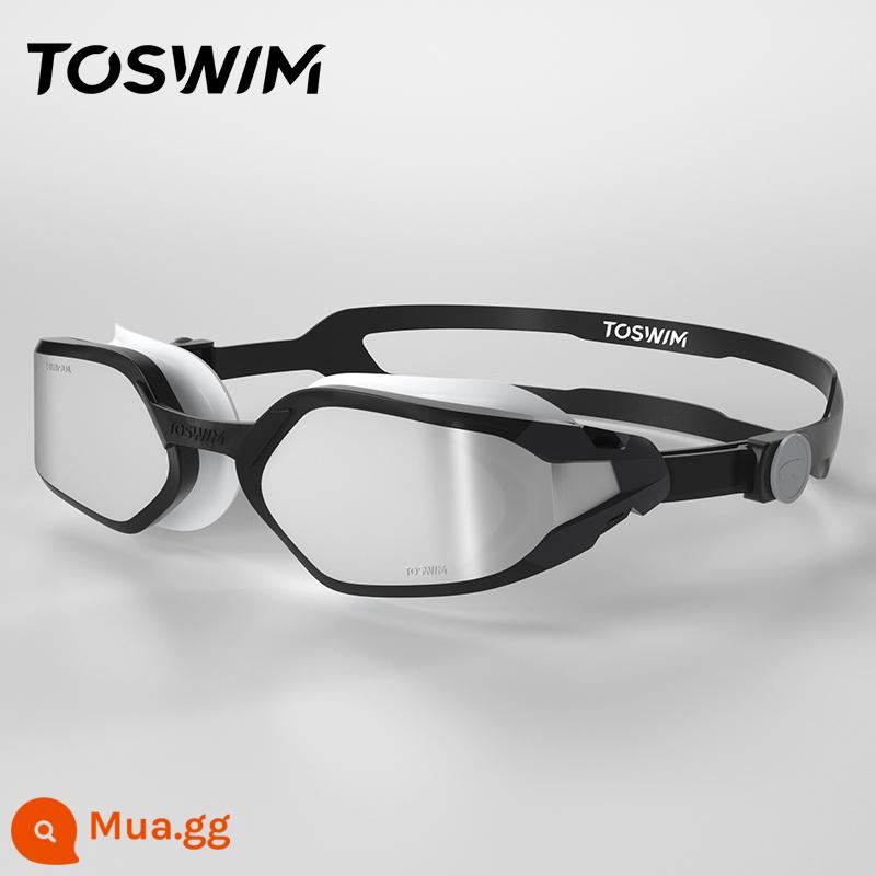 TOSWIM Tuosheng kính bơi khung lớn nam cận thị chống nước chống sương mù độ nét cao kính bơi nữ thiết bị bơi lặn - Dark Frost Snow [Khung lớn mới] Flat/Cận thị Tùy chọn