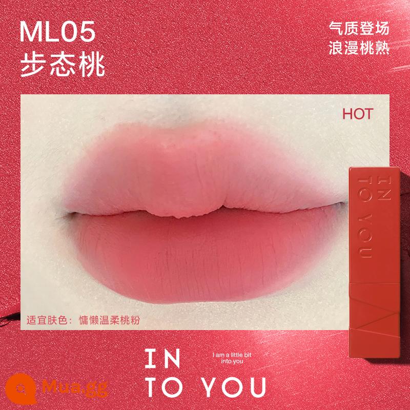 [Sản phẩm mới đột phá] Son môi INTO YOU Matte Lip Matte Velvet White Màu hồng lâu trôi dành cho nữ Sản phẩm chính hãng - ML05 dáng đi đào