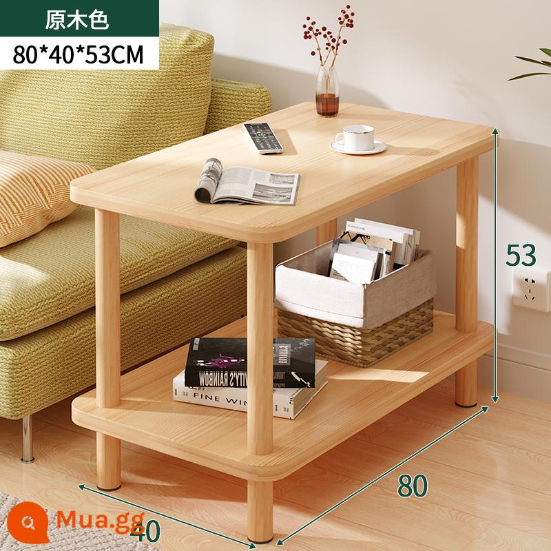 Sofa phòng khách tủ phụ đầu giường nhà bàn vuông mini căn hộ nhỏ bảng phụ cho thuê nhà bàn cà phê nhỏ đơn giản - [Hai lớp] Màu óc chó 80*40*53cm