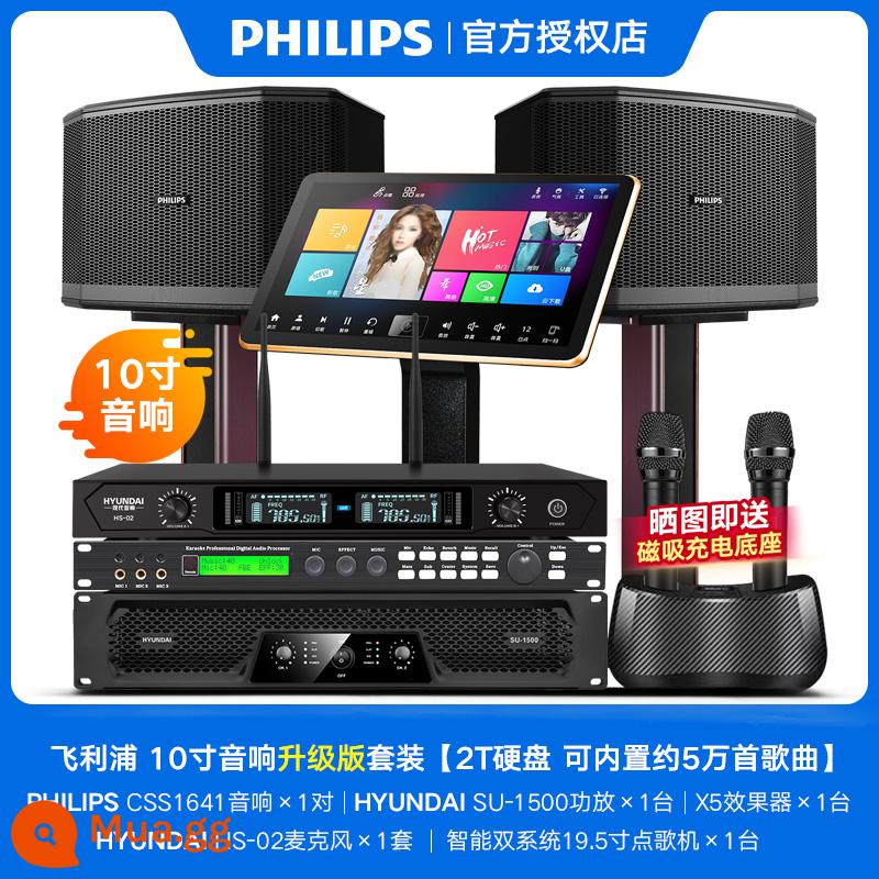 Philips Family KTV Audio Set Chuyên nghiệp K Song Một bộ đầy đủ của Karaoke Song Machine Home Sing Loa Thiết bị - Model được đề xuất gói âm thanh nâng cấp (2T)