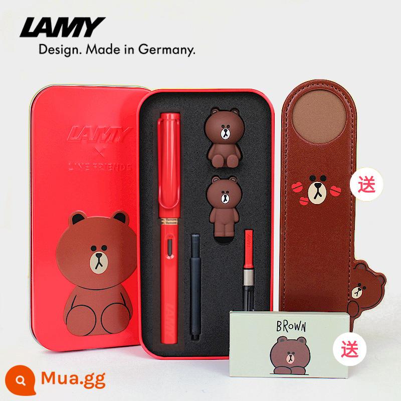 Ngày lễ tình nhân Năm mới Kỷ Mão Lamy Lễ hội mùa xuân món quà sinh nhật cô giáo dành cho bạn gái tặng bạn gái sáng tạo và thiết thực - Brown Bear-Limited Red [Hộp sắt tinh tế]