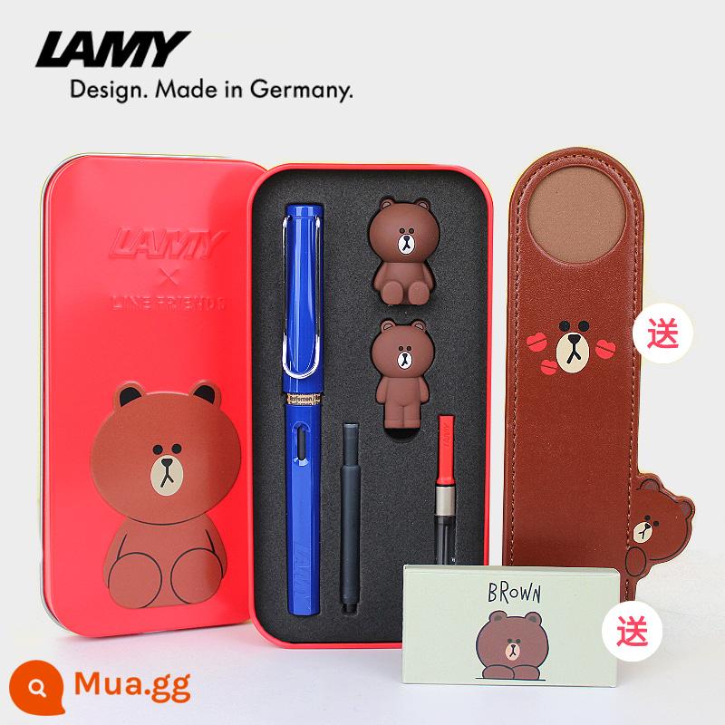 Ngày lễ tình nhân Năm mới Kỷ Mão Lamy Lễ hội mùa xuân món quà sinh nhật cô giáo dành cho bạn gái tặng bạn gái sáng tạo và thiết thực - Gấu Nâu-Xanh Hoàng Gia [Hộp Sắt Tinh Tế]