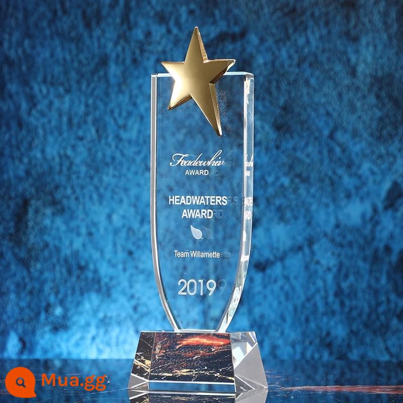 Crystal Trophy Gold, Bạc và Đồng giải thưởng Tùy chỉnh Khắc Sáng tạo Creative Cạnh tranh nhân viên xuất sắc - 23cm-(vàng, bạc và đồng tùy chọn)