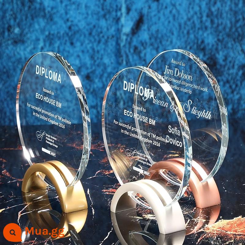 Crystal Trophy Gold, Bạc và Đồng giải thưởng Tùy chỉnh Khắc Sáng tạo Creative Cạnh tranh nhân viên xuất sắc - 17,5cm (tùy chọn vàng, bạc và đồng)