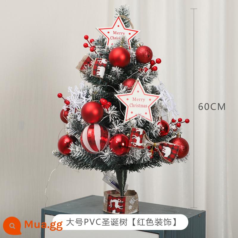 Đồ trang trí Giáng sinh cho ngôi nhà Cây thông Noel dạ quang mây cây nhỏ để bàn trang trí 50CM vòng hoa trang trí cửa sổ - Cây thông Noel 60c [trang trí màu đỏ]