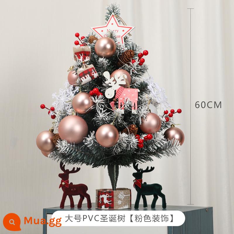 Đồ trang trí Giáng sinh cho ngôi nhà Cây thông Noel dạ quang mây cây nhỏ để bàn trang trí 50CM vòng hoa trang trí cửa sổ - Cây thông Noel 60cm [trang trí màu hồng]