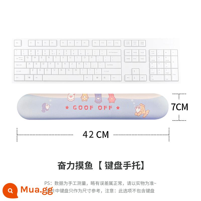 Không gian sáng tạo guitar tay trượt đệm chuột nối dây silicon bàn phím 3d 3d ba chiều anime con trai dày - Cố gắng hết sức để câu cá (nghỉ bàn phím)