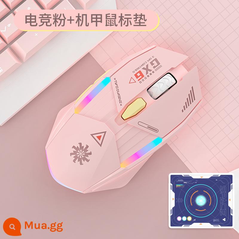 Mech Chuột Không Dây Có Thể Sạc Lại Mute Trò Chơi Thể Thao Điện Tử Giá Trị Cao Áp Dụng Cho Apple Huawei Xiaomi Lenovo Ipad - Phiên bản nâng cấp "Sakura Pink" ♡ Chuột không dây im lặng ♡ Tặng kèm miếng lót chuột