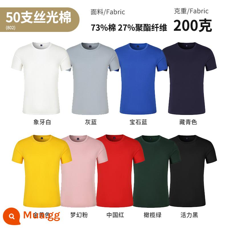 Quần áo công sở Áo thun cotton nguyên chất ngắn tay văn hóa áo sơ mi văn hóa trường trung học cơ sở đồng phục học sinh quần áo họp thể thao in logo - S model-68 nhân dân tệ bông được đánh bóng