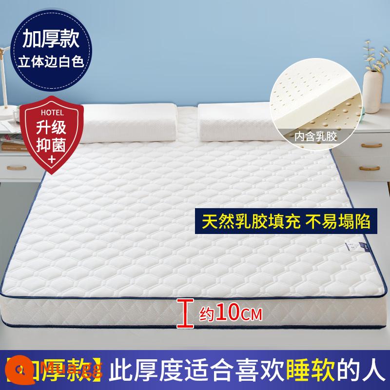 Nệm cao su đệm nhà dày ký túc xá sinh viên đơn chiếu tatami thảm xốp cho thuê chăn đặc biệt - (Độ dày khoảng 10cm) Bóng đá ba chiều màu trắng [Áo công nghiệp 5 lớp mủ siêu dày + Vải kháng khuẩn loại A + mút hoạt tính 5800D]