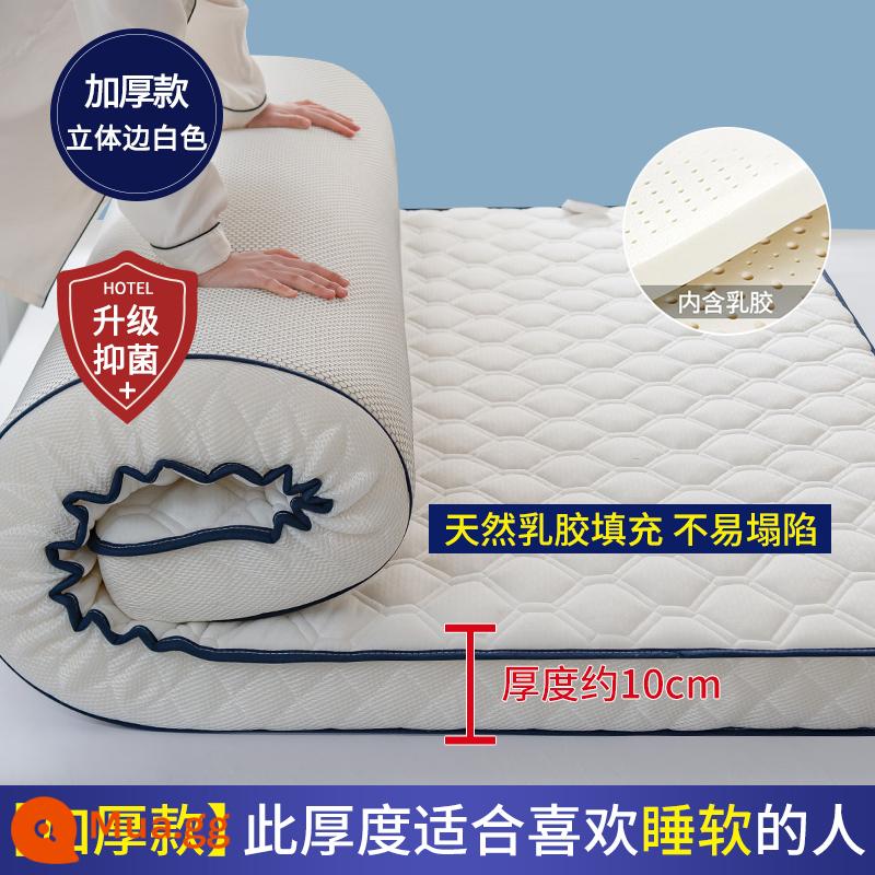 Nệm cao su đệm nhà dày ký túc xá sinh viên đơn chiếu tatami thảm xốp cho thuê chăn đặc biệt - (Dày khoảng 10cm) Ba chiều - Lục giác trắng [Áo công nghiệp được trang bị 5 lớp mủ siêu dày + Vải kháng khuẩn loại A + mút hoạt tính 5800D]