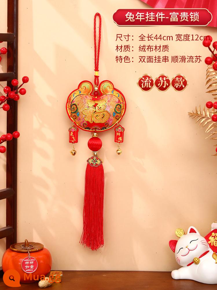 Năm của The Rabbit Mycot Bell Bell Tết Lễ hội Mùa xuân Trang trí Zodiac Trang trí 2023 Quà tặng Ngày Năm mới - Phong cách tua rua