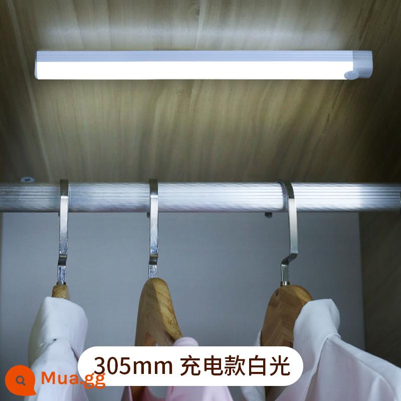 Đèn LED cảm ứng cơ thể con người với dải ánh sáng sạc nhà bếp tủ quần áo tủ giày cổng hút từ tính không dây tự dính tổng thể đèn tủ - [Khuyến nghị về tủ quần áo] [Ưu đãi đặc biệt] Đèn trắng 30cm [Sạc/Cảm ứng/Luôn bật/Mờ]