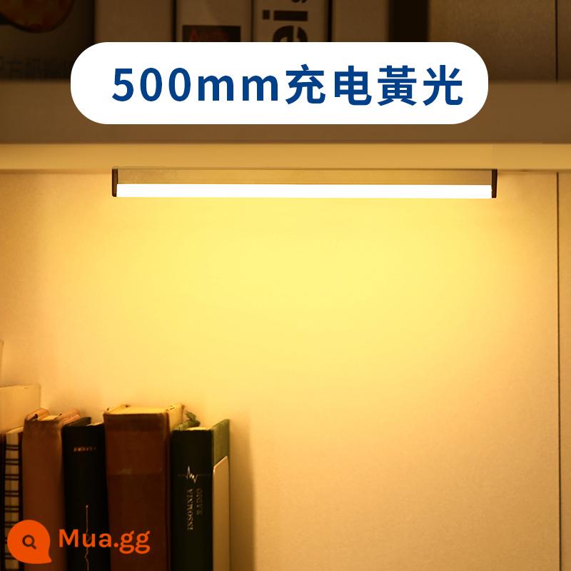 Đèn cảm ứng cơ thể người với tủ tổng thể dải đèn LED tự dính không dây thông minh, tủ giày, tủ quần áo, bếp, dải sạc, hút từ tính - Loại cảm biến 500mm, đèn vàng, luôn bật + cảm biến