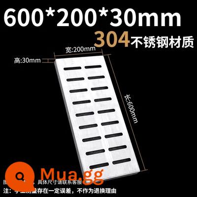 304 Thép bằng thép không gỉ di sản hố ga Thủy thoát nước dưới đường nha khoa Thành lập trang trí Thẻ che - Chất liệu 304 600*200*30