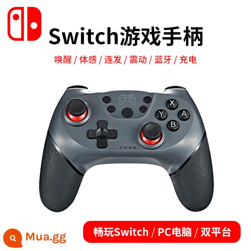 Chaoji Nintendo Switch PRO tay cầm Bluetooth không dây trong nước máy chơi game tay cầm không dây nspro Bluetooth rung somatosensory bùng nổ máy tính chuyên nghiệp có dây steamNS Lite phụ kiện - Tay cầm bọc cao su trong nước có vòng rocker màu xám