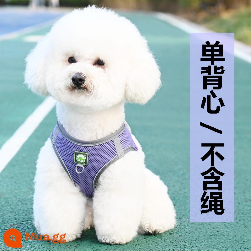 Áo loại dây xích chó nhỏ chó Bichon Frize Teddy chó con Pomeranian ôm ngực bé túi dắt chó đi dạo dây xích chó - Màu tím [áo đơn] không dây