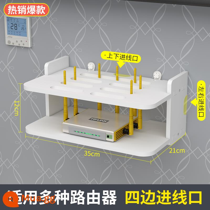 Đặt giá treo bộ định tuyến lên tường mà không cần đục lỗ khung ổ cắm hộp treo tường hộp lưu trữ không dây wifi - Đơn giản 2 lớp dài 35CM