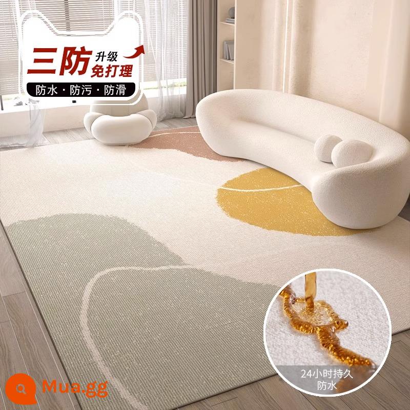 Thảm phòng khách phong cách màu kem nhẹ sang trọng Sofa cao cấp thảm lót sàn phòng ngủ đầu giường chống nước không giặt và lau được 2023 phong cách mới - Lò vi sóng Jinghu (phiên bản chống nước và dày)