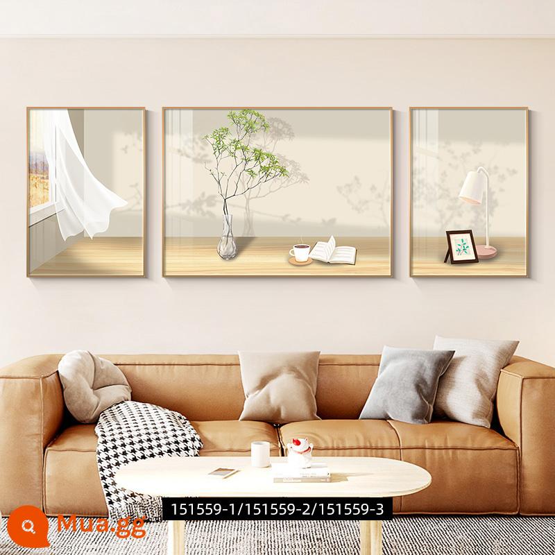 Phong cách Bắc Âu phòng khách tranh trang trí hoa đẹp biển sofa nền treo tường tối giản hiện đại bức tranh tường bộ ba cao cấp - giai điệu thanh phong