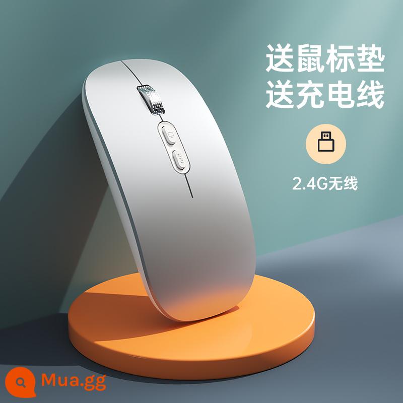 Xiaomi/kê máy tính xách tay chuột bluetooth không dây tắt tiếng cô gái mô hình sạc chuột máy tính bảng văn phòng không giới hạn - Phiên bản Space Silver/Không dây [Bánh xe cuộn kim loại + Quay lại bằng một cú nhấp chuột] ★ Im lặng và im lặng + Có thể sạc lại + Bàn di chuột miễn phí