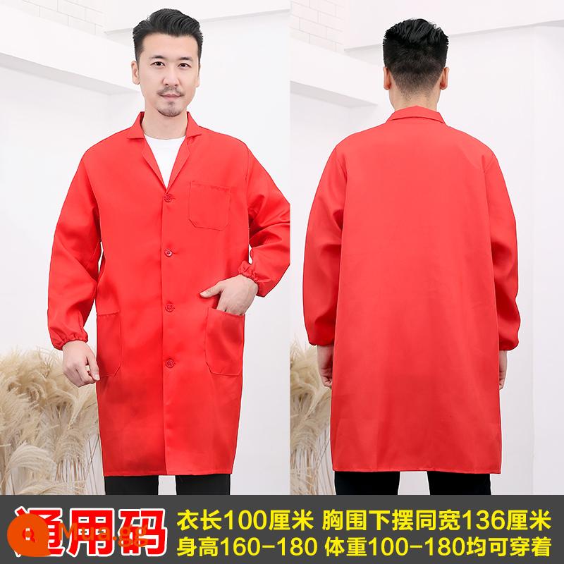 Tạp Dề Nam Phối Quần Áo Bảo Hiểm Lao Động Xưởng Thoáng Khí Dài Tay Người Lớn Mỡ Coverall Làm Việc Tùy Chỉnh In - Một kích thước phù hợp với tất cả áo khoác dài tay màu đỏ tinh khiết