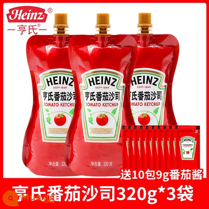 Tương cà Heinz 320g*3 túi sốt salad gói nhỏ hộ gia đình trẻ em không thêm tương cà Sốt cà chua 0 béo - Sốt cà chua 320g*3 túi [Thêm 10 gói bột cà chua].