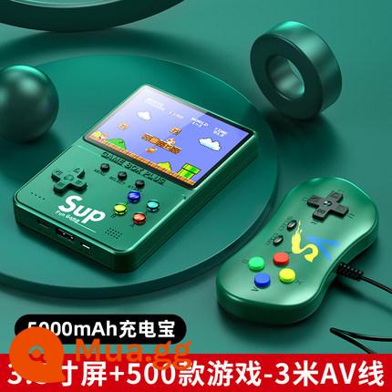 Máy chơi game cầm tay 2024 mẫu mới có TV Tetris màn hình lớn hoài cổ dành cho trẻ em Super FC Mary chính hãng đôi độ phân giải cao nhà Mario có tay cầm đồ chơi kiểu cũ bảng điều khiển cầm tay mini - [Bộ sạc di động 5000 mAh] Army Green Double [Màn hình lớn 3,5 inch mới 500 trong một]