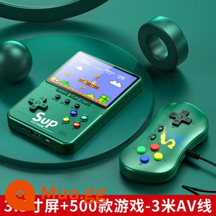 Máy chơi game cầm tay 2024 mẫu mới có TV Tetris màn hình lớn hoài cổ dành cho trẻ em Super FC Mary chính hãng đôi độ phân giải cao nhà Mario có tay cầm đồ chơi kiểu cũ bảng điều khiển cầm tay mini - Màu xanh quân đội đôi [màn hình lớn 3,5 inch mới 500 trong một]