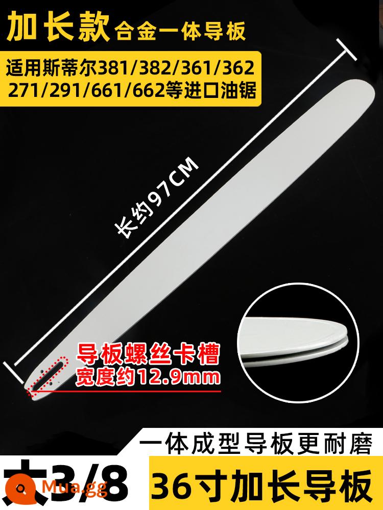 Cưa khai thác gỗ Steele Tấm dẫn hướng mở rộng 36/42 inch 22/24/28 inch Cưa xích 52/58 với tấm xích xích tấm mở - Thông số kỹ thuật của Stihl Tấm dẫn hướng 36 inch 97 cm (áp dụng cho cưa xích 381/382)