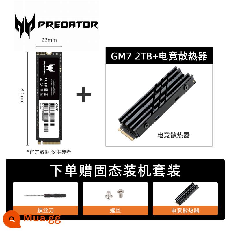 Ổ cứng thể rắn Acer Predator GM7 2TB 4TB M.2 SSD pcie4.0 GM7000 1tb PS5 - Bộ làm mát chơi game sửa đổi GM7 2TB+ (có sẵn cho PS5)