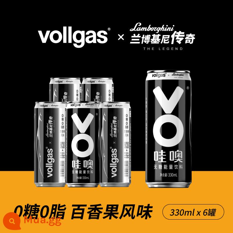 vollgas wow nước tăng lực Lamborghini phiên bản giới hạn nước có ga taurine vị chanh dây 0 đường 0 béo - Hương chanh dây (330ml*6 lon)