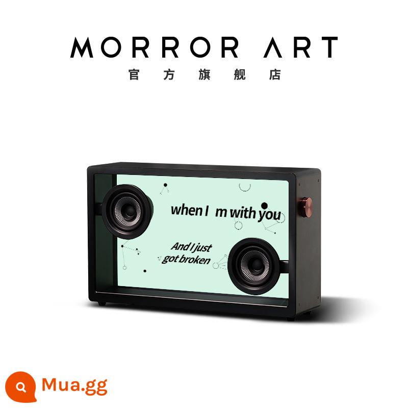 MORRORART treo trong suốt lời bài hát Loa Bluetooth phụ đề Retro nhà âm thanh phòng khách Quà Tặng Giáng Sinh - tiêu chuẩn màu đen