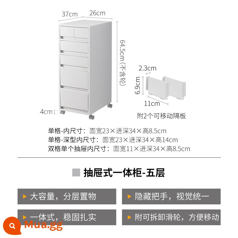 Shuangshan Ngăn Kéo Tủ Bảo Quản Văn Phòng A4 Tập Tin Tủ Bảo Quản Nhà Nhiều Lớp Di Động Tủ Bảo Quản Dưới Bàn - Loại tủ có ngăn kéo 5 tầng